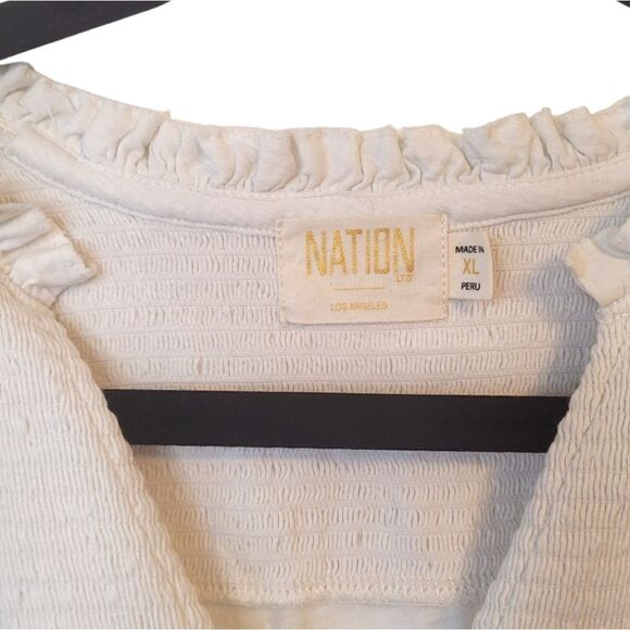 Nation LTD Women's Cream Habiba Smocked Tank Blouse Size XL - Picture 4 of 7